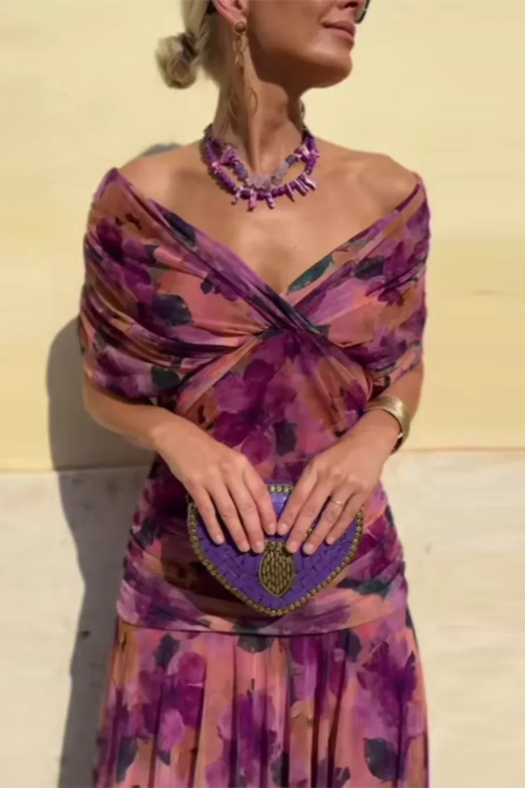 Victoria Elegant V-Neck Party Maxi Dress
