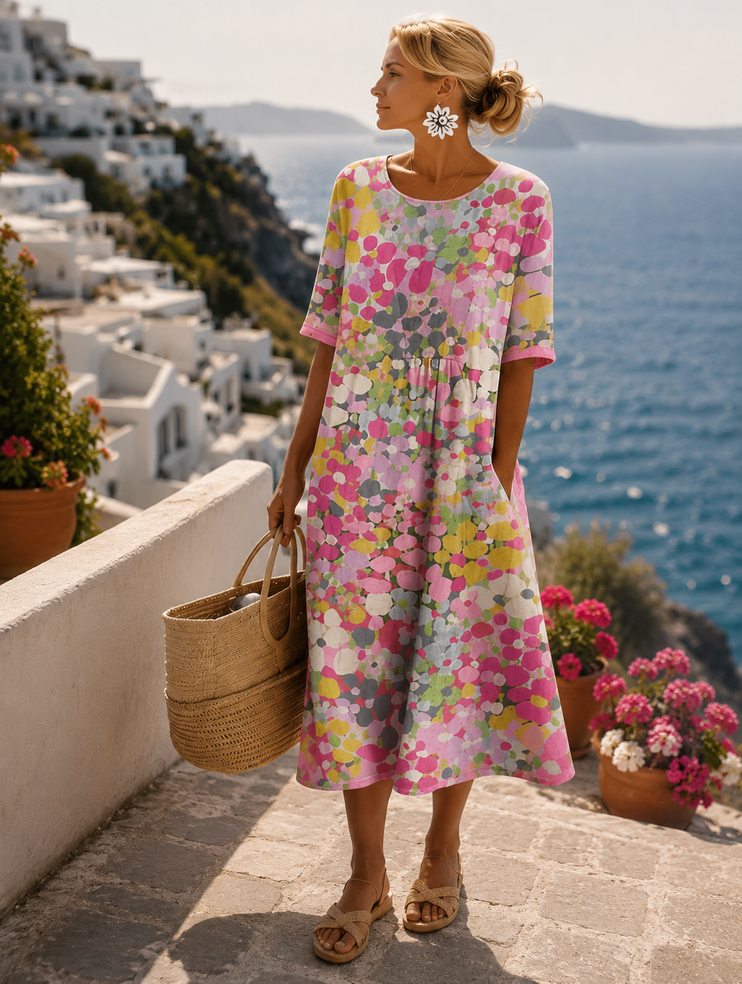 The Elena™ | Lightweight Floral Midi Dress