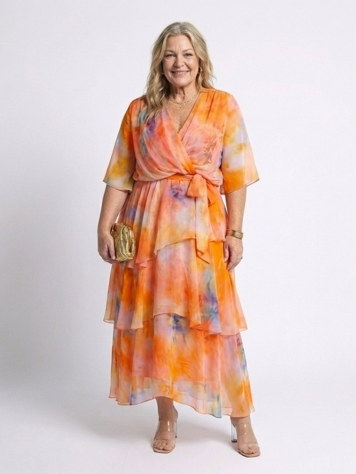 Celeste™ | Flowing Tie-Waist Maxi Dress